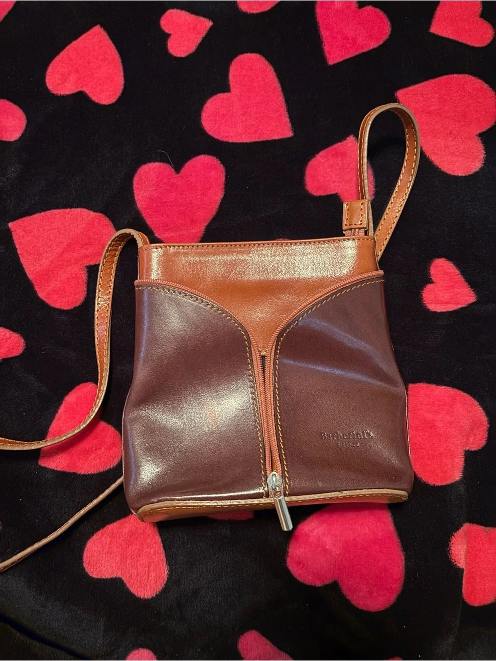 Barberini’s Brown Genuine Italian Leather Crossbody Bag A00386